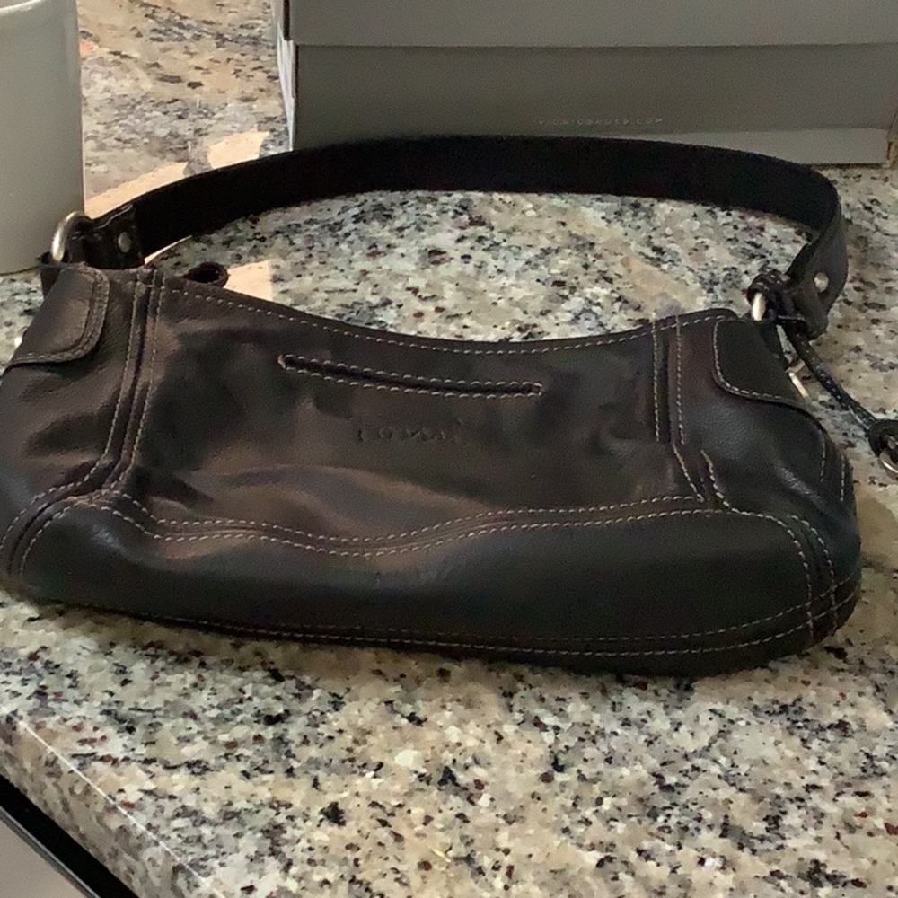 Vintage leather black fossil purse